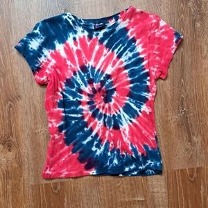 Tie Dye T-Shirt Red White Blue Patriotic Fourt Of JULY
